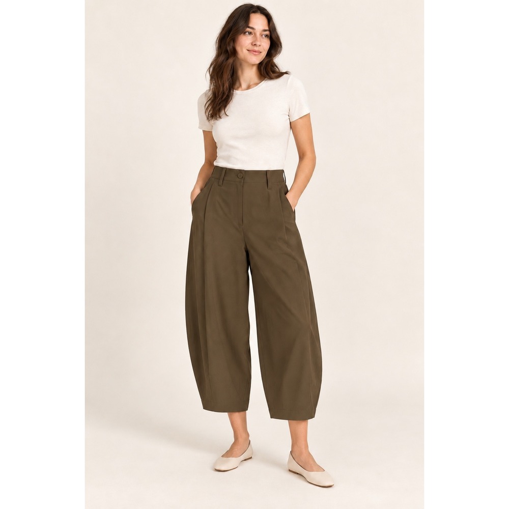 Ruti Barrel Leg Loose Wide pants brown 4 minimalist travel curve classic casual